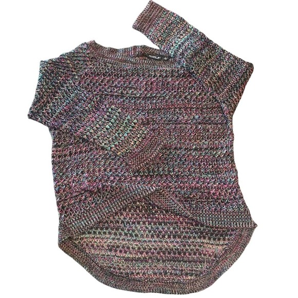 Grunge Sleaze Allen Schwartz Raglan Marled Large Sweater Zipper accent back - Picture 3 of 14